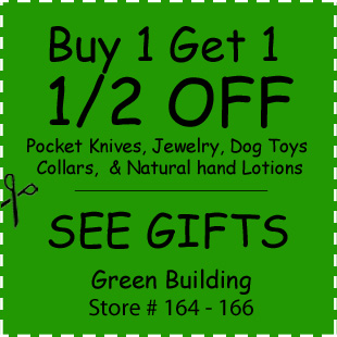 Coupon for See Gifts in the Green Building at the Walnut Creek Amish Fleamarket in Ohio